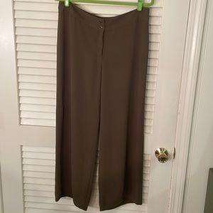 BABETTE France Polyester Wide Flowing Leg Dark Moss Pant size Small